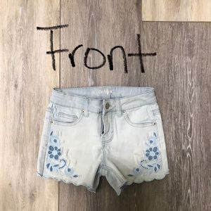 White/light blue jean shorts - girls